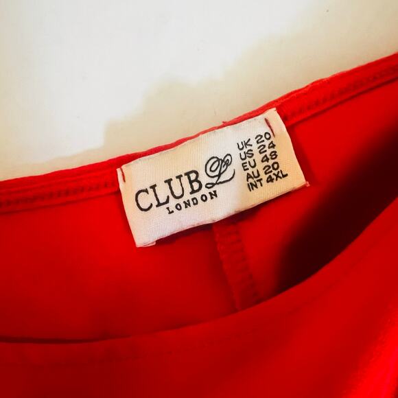 Club L London Coral High Low Tunic Top Size 24 - Picture 3 of 6